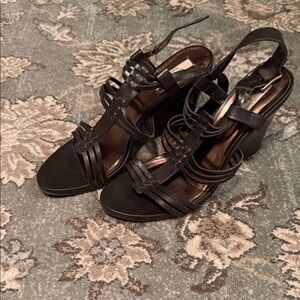 Simply Vera Vera Wang Black Strappy Wedges